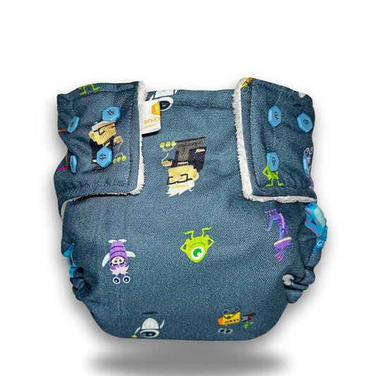 SNUGGBEE Premium Organic Diapers For Babies | Reusable | Washable | Comfortable | Eco-Friendly | Soft | Alien Print Cloth Diapers For Babies